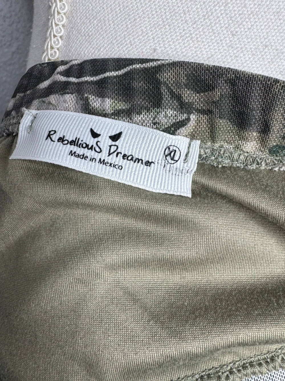 Rebellious Dreamer‎ XL camouflage strapless ruching top